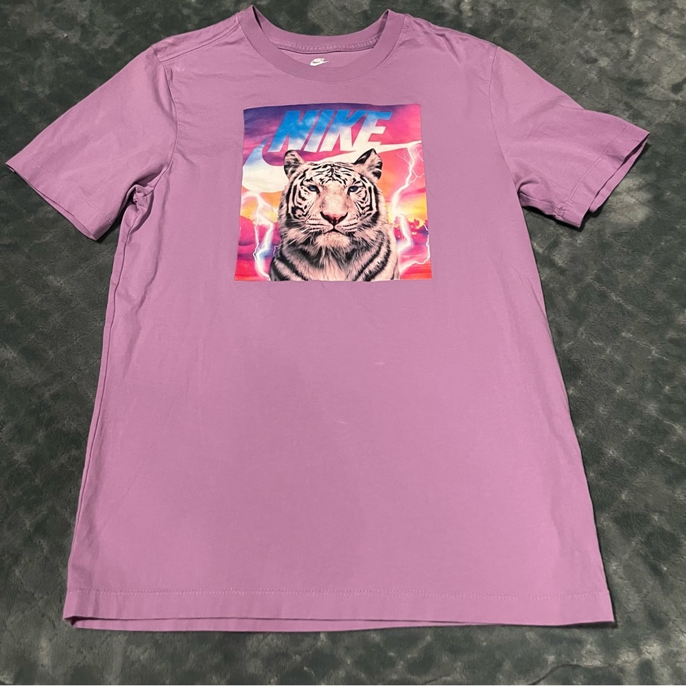 Nike Lavender Tee with Blue and Pink Accents